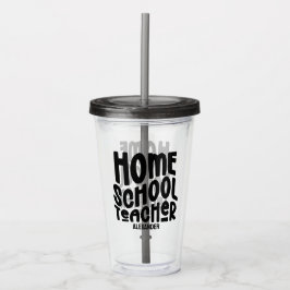 Homeschool Teacher Black Typography Design Take Away Mugg
