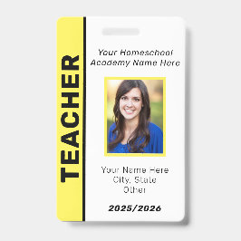Homeschool Teacher ID Badge