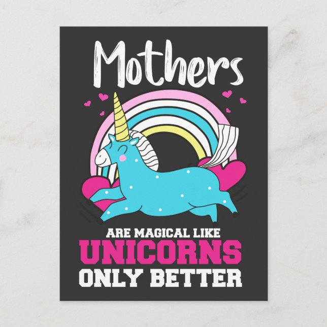 Homeschool Teacher Mors dag Family Unicorn Vykort (Framsida)