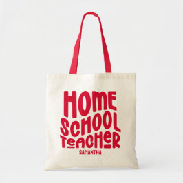 Homeschool Teacher | Red Text Design Tygkasse