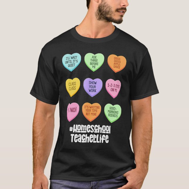 Homeschool Teacher Valentines Day Conversation Hea T Shirt (Framsida)