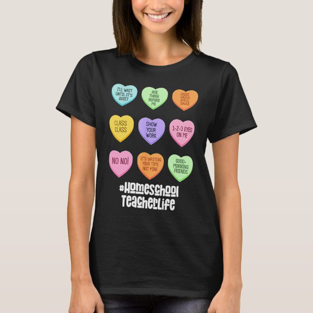 Homeschool Teacher Valentines Day Conversation Hea T Shirt (Framsida)