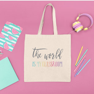 Homeschool Tote Världen är mitt klassrum Tygkasse
