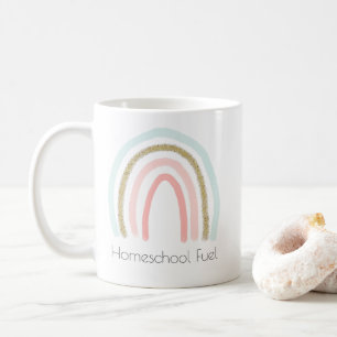 Homeschoolbränsle Homeschool Mamma Rainbow Glitte Kaffemugg
