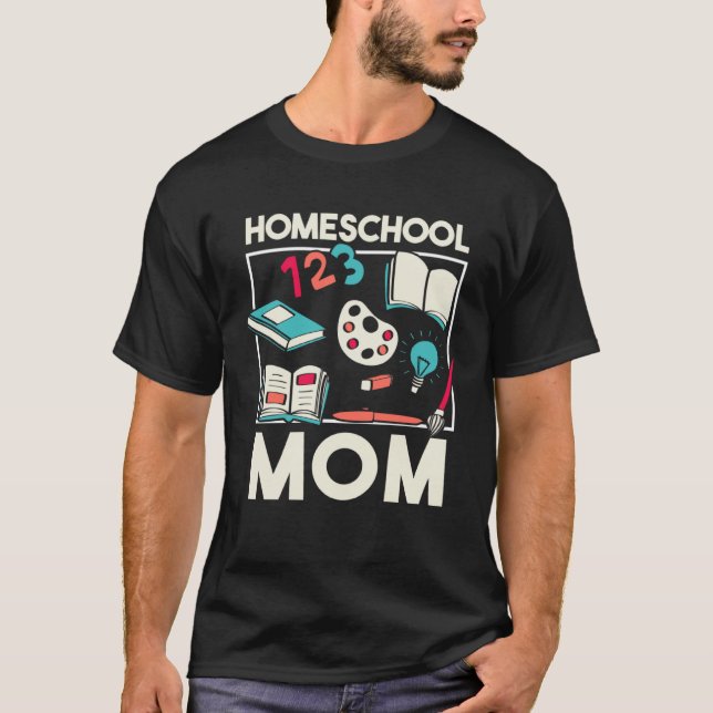 Homeschooler Books And Art Supplies Design Homesch T Shirt (Framsida)