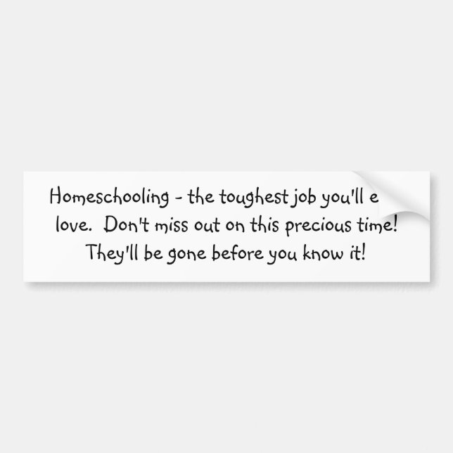 Homeschooling - det mest tuffa jobbet ska du bildekal (Framsidan)