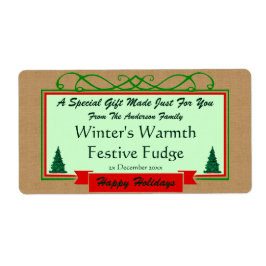 Homespun Burlap med Helgdag Framed Gift med Träd Fraktsedel