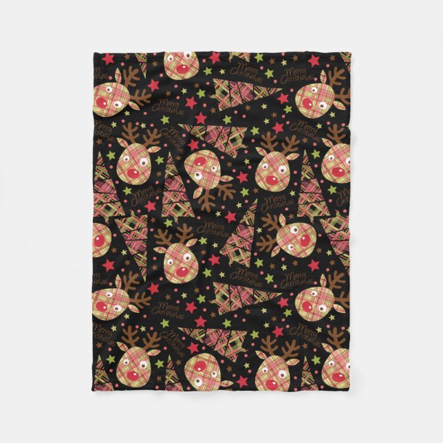 Homespun God jul Mönster Fleecefilt (Framsidan)