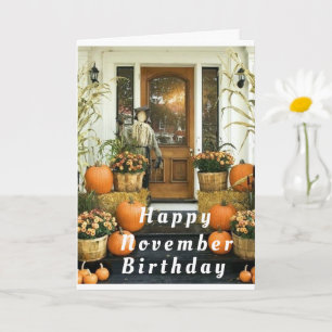 HOMESPUN HÄLSNING *LYCKLIG NOVEMBER BIRTHDAY*-KORT KORT