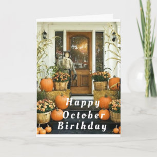 HOMESPUN HÄLSNING *LYCKLIG OKTOBER BIRTHDAY*-KORT KORT