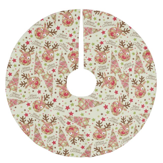 Homespun Patchwork God jul Julgransmatta Borstad Polyester (Framsidan)