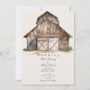 HOMESPUN - Rustic Barn Bröllop Inbjudningar
