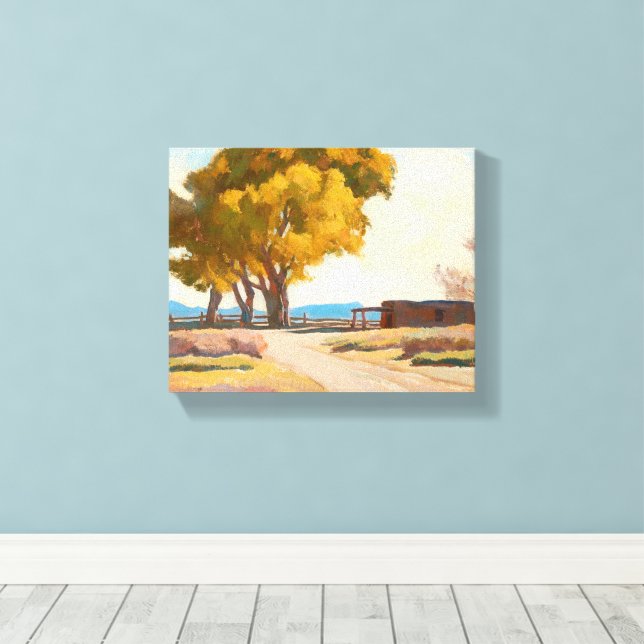 Homestead av Maynard Dixon Canvastryck (Insitu (trägolv))