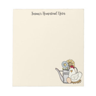 Homestead noterar Cute Chicken och vattentäkt Anteckningsblock