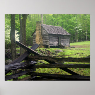 Homestead på en mistmorgon poster