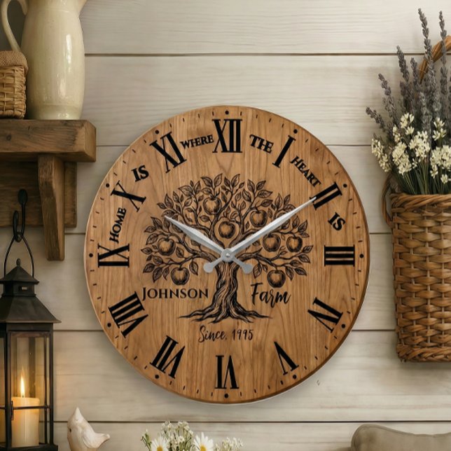 Homestead Wall Clock | Custom Name & Year  Stor Klocka (Skapare uppladdad)