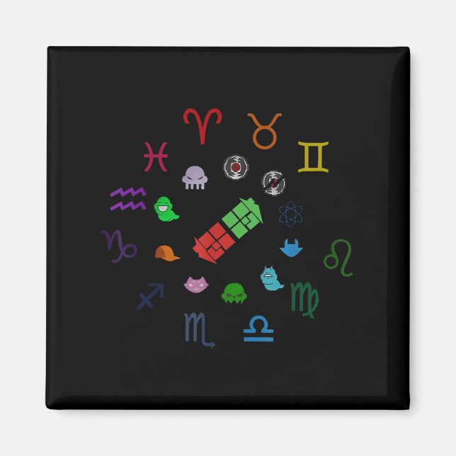 Homestuck Emblems Zodiac Signs Funny Men Women Kid Magnet (Framsidan)