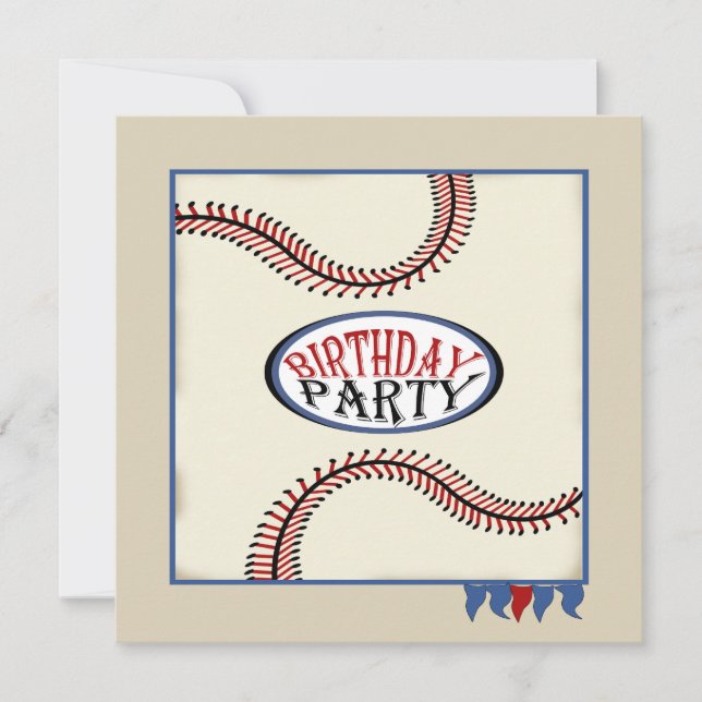 Hometown Baseball Birthday Inbjudningar (Framsida)
