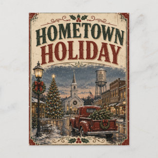 Hometown Holiday Vintage Röd Lastbil Jul Vykort