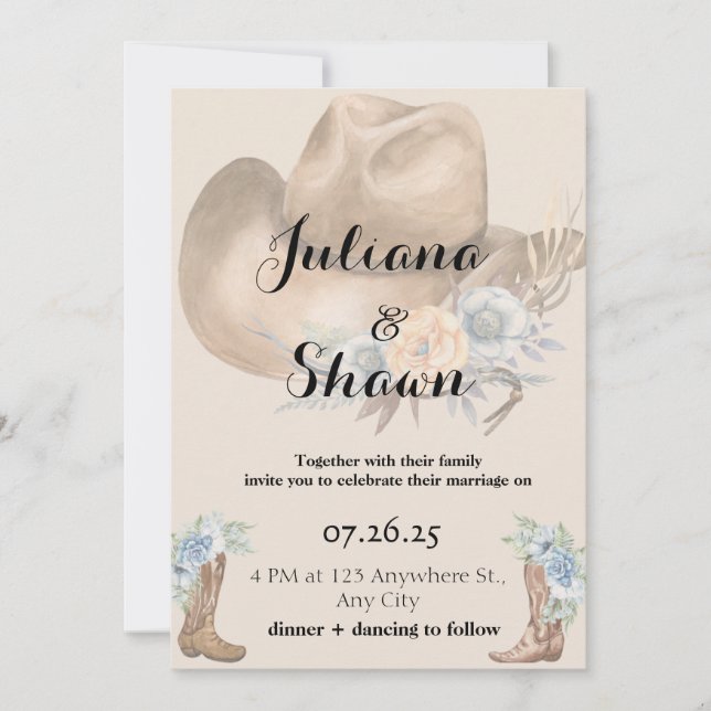 Hometown-Landsbyggsbröllop Julkort (Framsida)