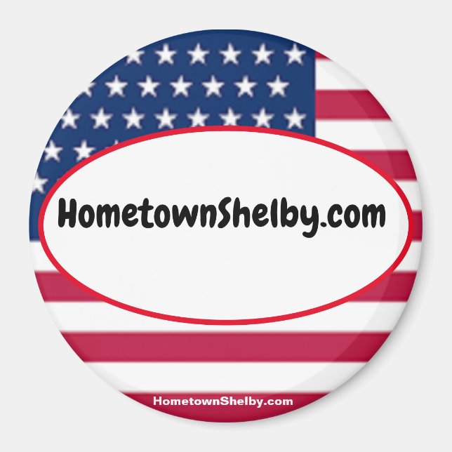 HometownShelby.com patriotisk magnet (Framsidan)