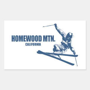 Homewood Mountain Resort California skidåkare Rektangulärt Klistermärke