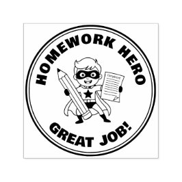 Homework Hero Teacher Reward Motivational Självfärgande Stämpel