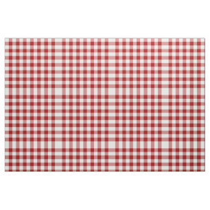 Homey Red and White Gingham Block Mönster Fabric Tyg
