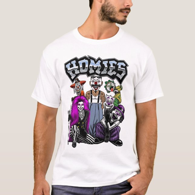 Homies 90s Nostalgia Cholo Clowns T Shirt (Framsida)