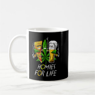 Homies for Life Beer and Ogräs Buds Pizza Cannabi Kaffemugg
