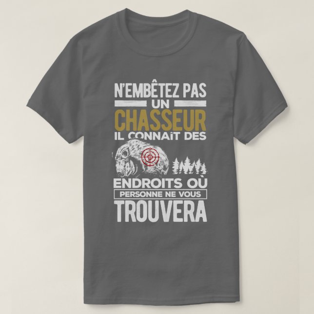 Homme humor chasseur t shirt (Design framsida)