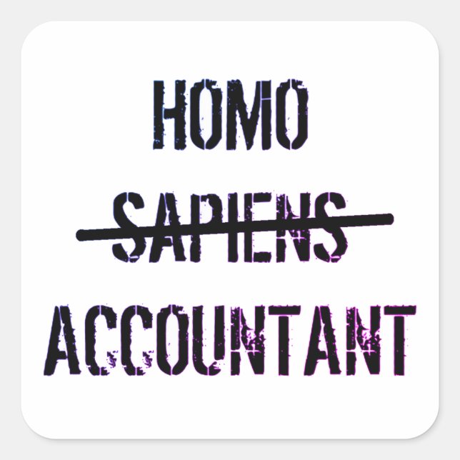 Homo Accountant Fyrkantigt Klistermärke (Framsida)