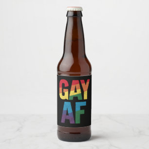Homo AF HBTQ Pride Homo Present Pride Månad Ölflaska Etikett