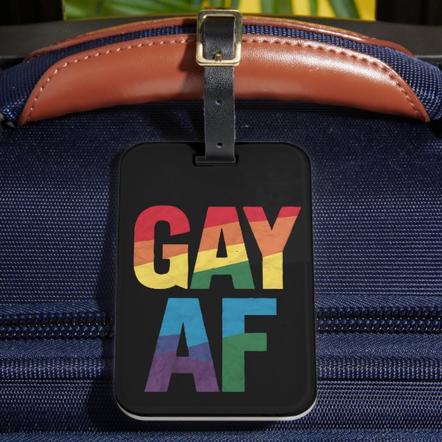 Homo AF HBTQ Pride Homogåva Pride Month Bagagebricka (Framsida Insitu 2)