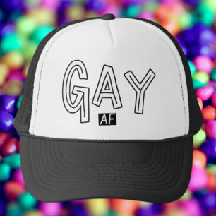 Homo AF Svart & Vit Typografi Keps
