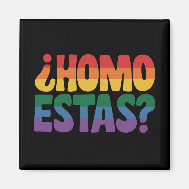 Homo Estas Funny Spansk mexikanskt Gay Ally LGBTQ Magnet (Framsidan)