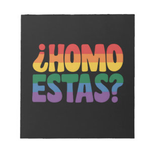 Homo Estas Rolig Spansk Mexikansk Gay Allierad LGB Anteckningsblock