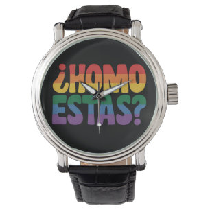 Homo Estas Rolig Spansk Mexikansk Gay Allierad LGB Armbandsur