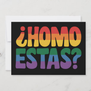 Homo Estas Rolig Spansk Mexikansk Gay Allierad LGB Inbjudningar