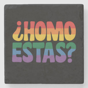 Homo Estas Rolig Spansk Mexikansk Gay Allierad LGB Stenunderlägg