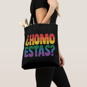 Homo Estas Rolig Spansk Mexikansk Gay Allierad LGB Tygkasse
