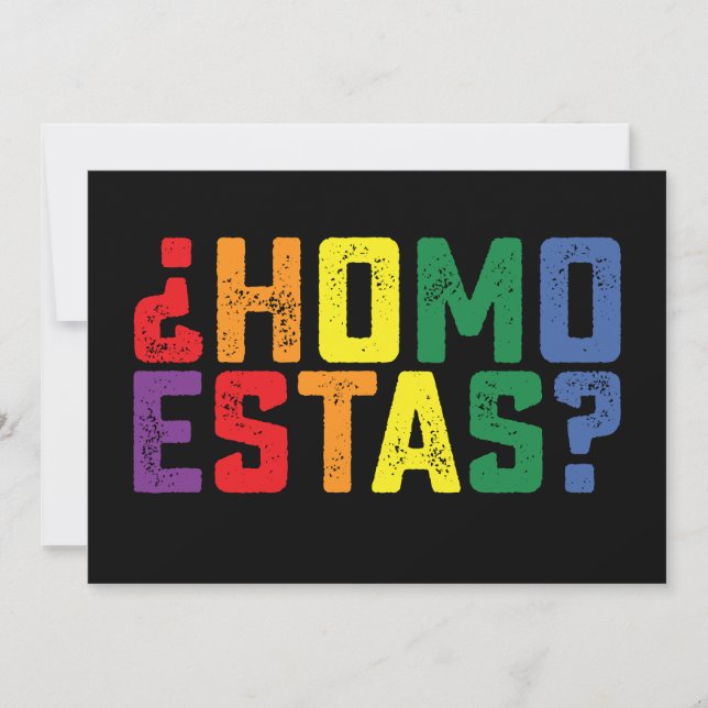 Homo Estas Spanska mexikanska Funny Gay pride HBT  Inbjudningar (Framsida)