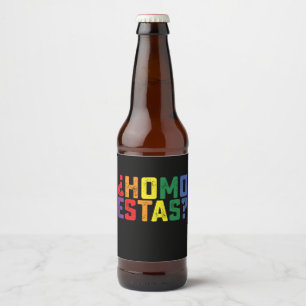 Homo Estas Spanska mexikanska Funny Gay pride HBT Ölflaska Etikett