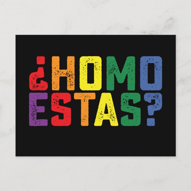 Homo Estas Spanska mexikanska Funny Gay pride HBT  Vykort (Framsida)