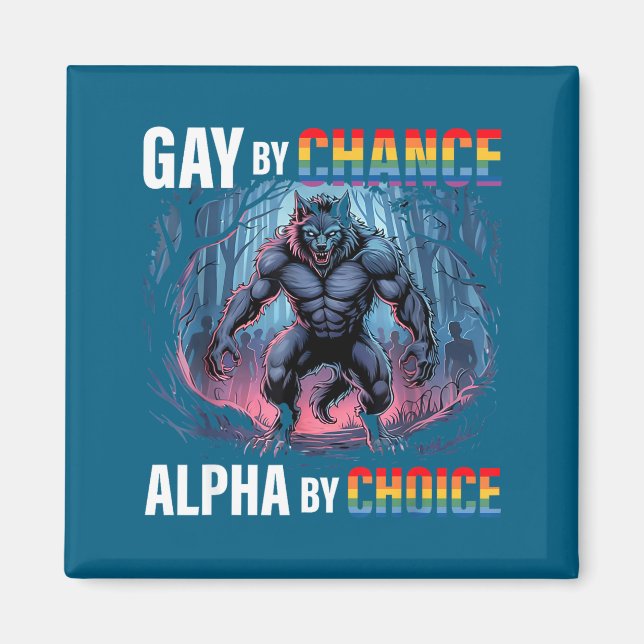 Homo Genom Chans Alpha Val Rolig Varg Alpha Hbtq  Magnet (Framsidan)