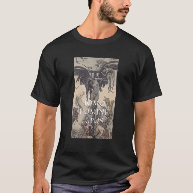 Homo Homini Lupus Painting av Maximilian Pirner T Shirt (Framsida)