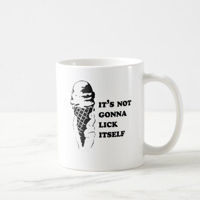 Homo Humor slicka sig själv baklänges Kaffemugg (Höger)