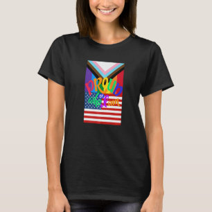 Homo Kärlek USA Stolt HBTQ+ Söt Estetik Premium T Shirt