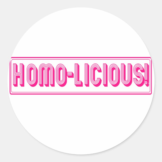 Homo-Licious! Runt Klistermärke (Framsida)