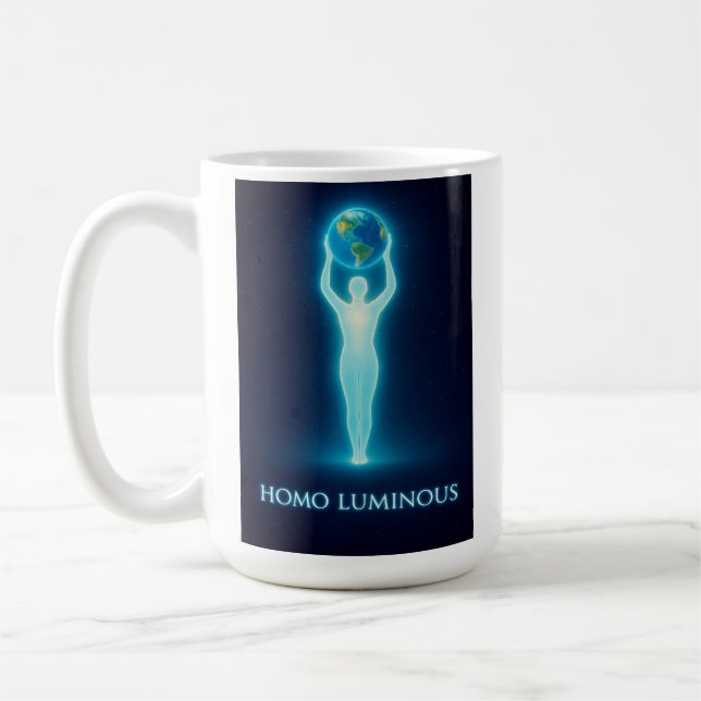Homo Luminous The Light Bringer Morning Mug 15 oz Kaffemugg (Vänster)